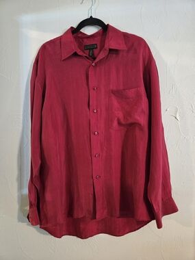Vintage Reunion Menswear 100% Silk Button Down Shirt
